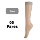 Kit 5 Pares de Meias de Nylon Ultra-fino Premium