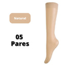 Kit 5 Pares de Meias de Nylon Ultra-fino Premium