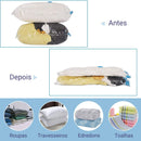 Kit Organização EspaçoMax 05 Sacos de Armazenamento + Bomba Vácuo GRÁTIS