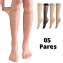 Kit 5 Pares de Meias de Nylon Ultra-fino Premium