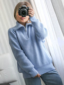 Blusa Versátil Gola Alta em Tricô