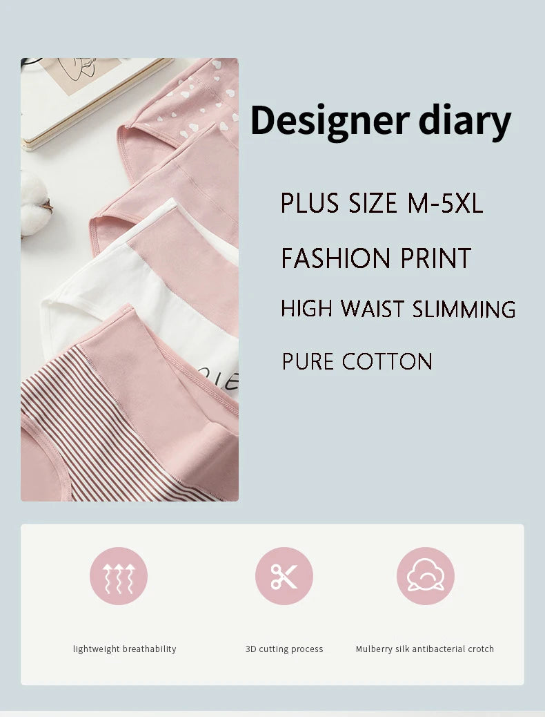 Kit 04 Calcinhas Flor de Algodão