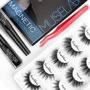 Cílios Magnéticos Muselash® - Kit com 05 pares reutilizáveis + 02 Delineadores