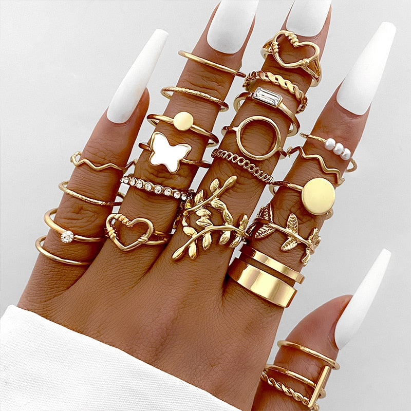 Conjunto de Anéis Vintage