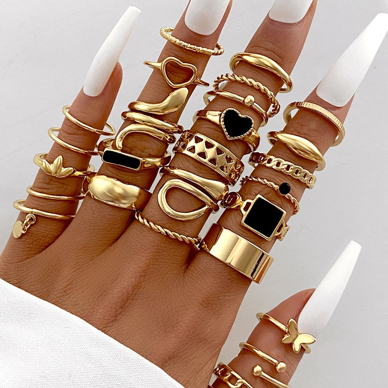 Conjunto de Anéis Vintage