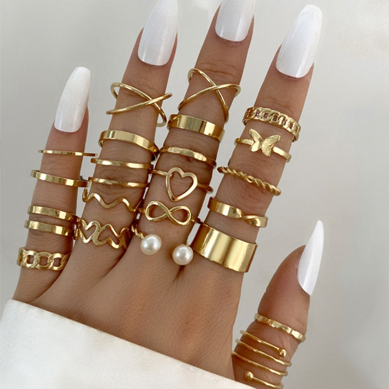 Conjunto de Anéis Vintage